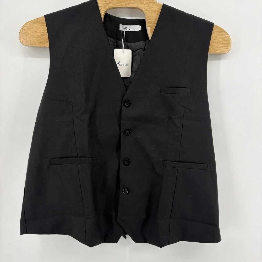 Men's 4XL‎ Fit Formal Dress Vest Adjustable Waistcoat for Business Wedding Party